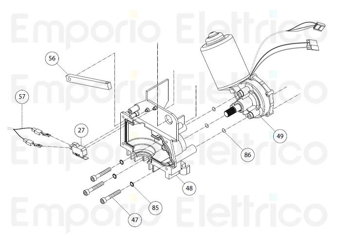 fadini spare part gearmotor 24 vdc for bart 350 35049