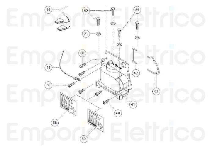 fadini spare part front half-cover for bart 350 35061