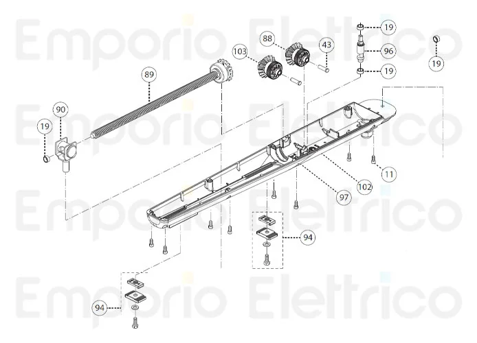 fadini spare part complete shaft for dardo 424 43088