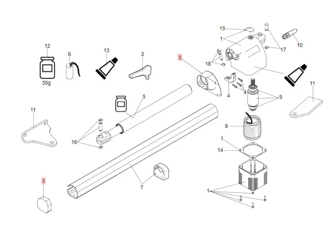 faac spare part flanges and cover carter 412 (right-left) 63003358
