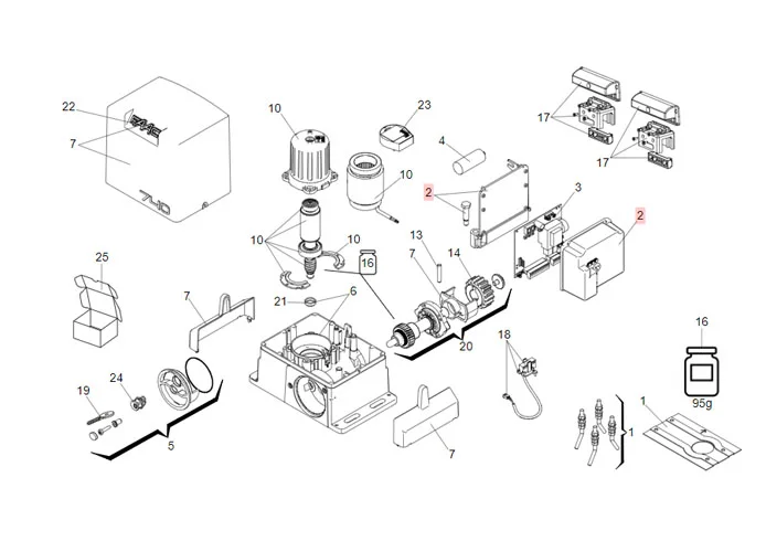 faac spare part card box group 740/741 720253
