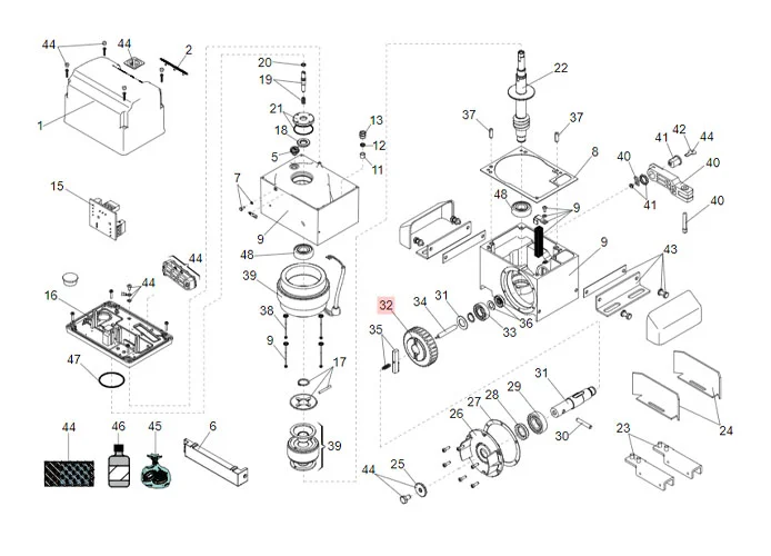 faac spare part gear motor crown 844 three-phase 7192575