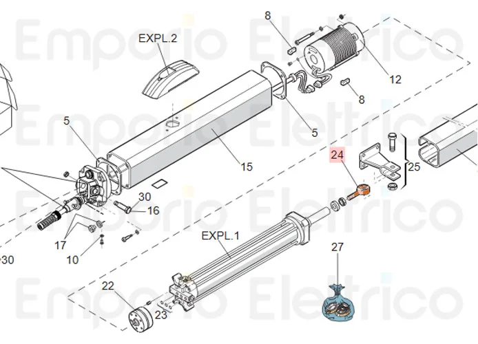 faac ricambio snodo m12 maschio 7073025