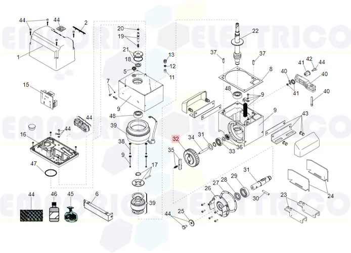 faac spare part gear motor crown 844 three-phase 7192575