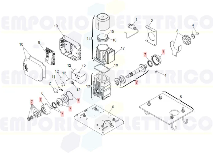 faac spare part slow shaft group 884 63003374