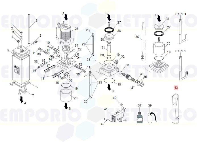 faac spare part operator carter 595 7272265